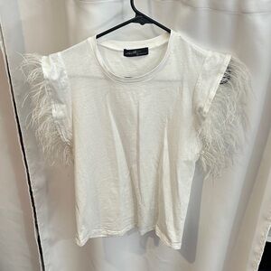 Versona White Feather Sleeve Tee